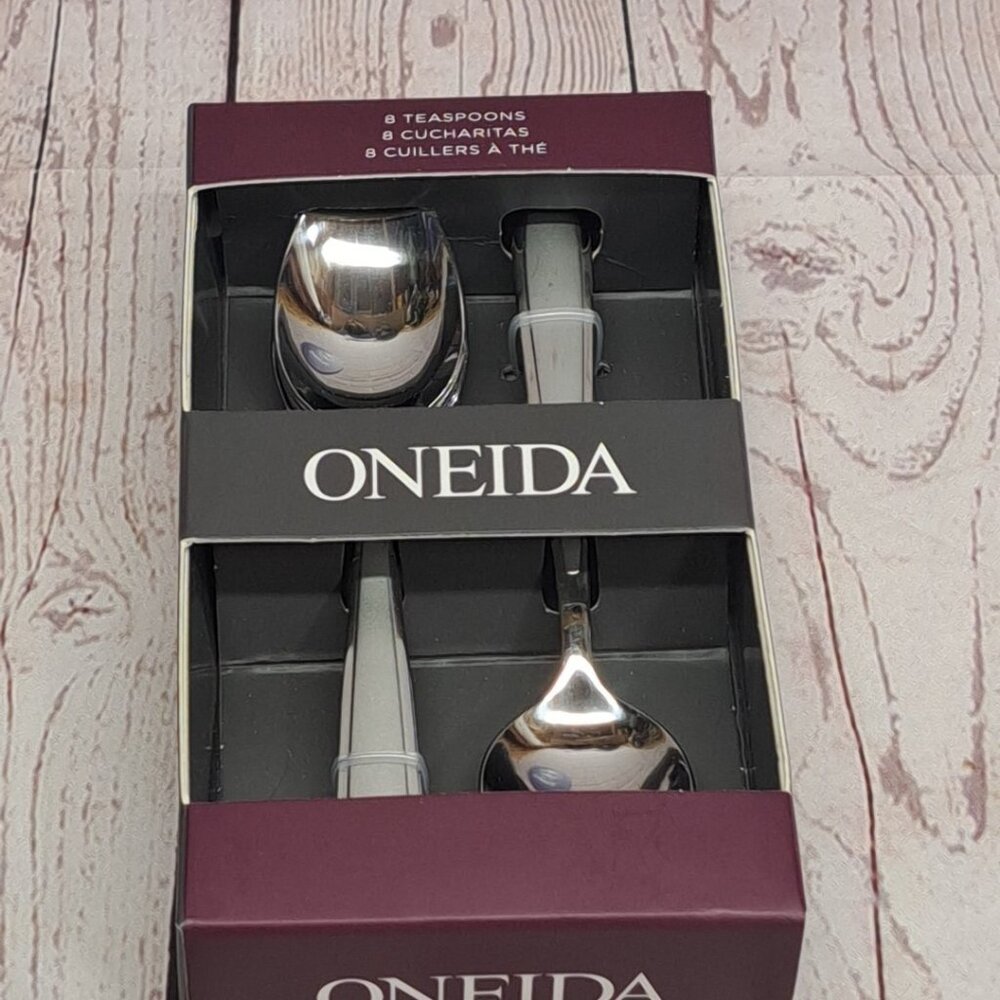 ONEIDA Jordan Frosted Teaspoons Stainless‎ Oval Spoon Glossy Flatware